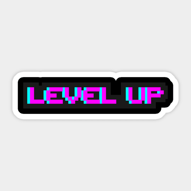 Level Up -Purple Bold Sticker by Just In Tee Shirts